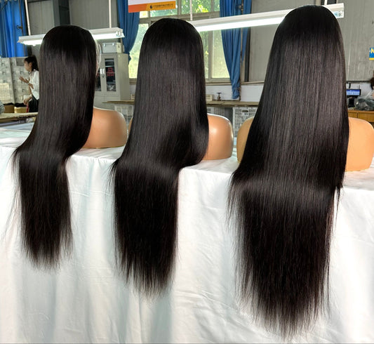 HD Lace Front Silky Straight - Pre - Plucked Human Hair Wig - Bombshells Raw Hair Co